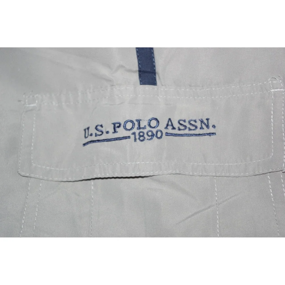 US Polo Assn Men's Small Cargo Board Shorts Gray Navy Blue
